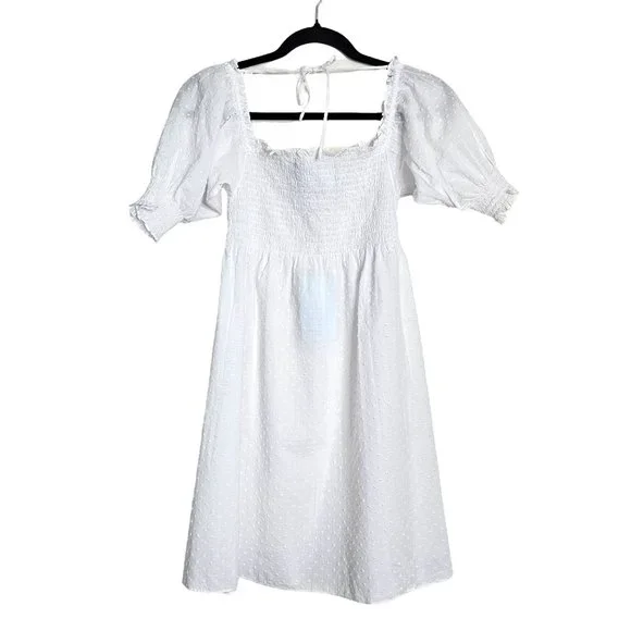 Hill House Athena White Sheer Swiss Dot Nap Mini Dress - Picture 9 of 13